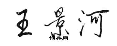 駱恆光王景河行書個性簽名怎么寫