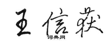 駱恆光王信獲行書個性簽名怎么寫