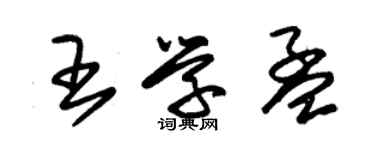 朱錫榮王學孟草書個性簽名怎么寫