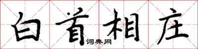 周炳元白首相莊楷書怎么寫
