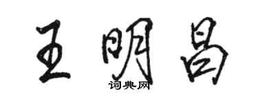 駱恆光王明昌行書個性簽名怎么寫