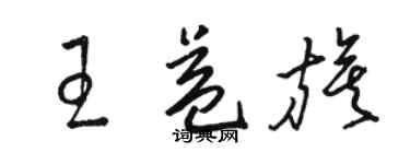 駱恆光王益旗草書個性簽名怎么寫