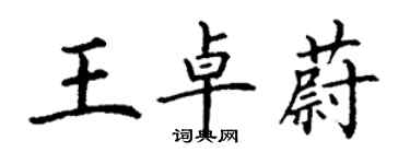 丁謙王卓蔚楷書個性簽名怎么寫