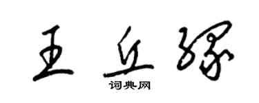 梁錦英王丘緣草書個性簽名怎么寫