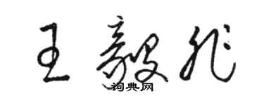 駱恆光王毅非草書個性簽名怎么寫