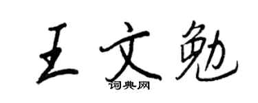 王正良王文勉行書個性簽名怎么寫
