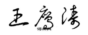 曾慶福王鷹濤草書個性簽名怎么寫