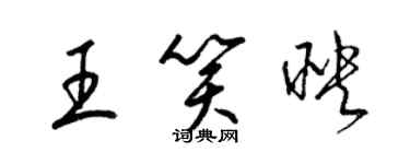 梁錦英王笑映草書個性簽名怎么寫