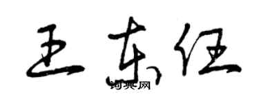 曾慶福王東任草書個性簽名怎么寫