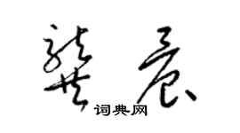 梁錦英龔晨草書個性簽名怎么寫