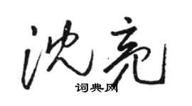 駱恆光沈亮草書個性簽名怎么寫