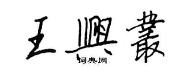 王正良王興叢行書個性簽名怎么寫