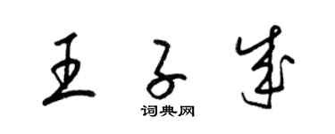 梁錦英王子成草書個性簽名怎么寫