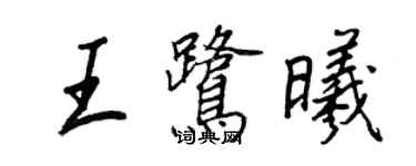 王正良王鷺曦行書個性簽名怎么寫