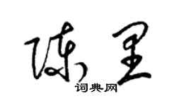 梁錦英陳里草書個性簽名怎么寫