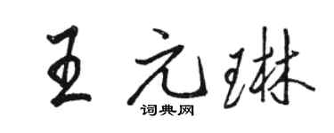 駱恆光王元琳行書個性簽名怎么寫
