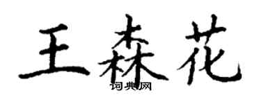 丁謙王森花楷書個性簽名怎么寫