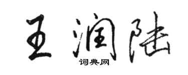 駱恆光王潤陸行書個性簽名怎么寫