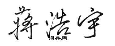 駱恆光蔣浩宇行書個性簽名怎么寫