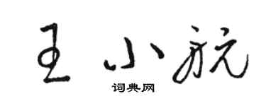 駱恆光王小航草書個性簽名怎么寫