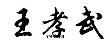 胡問遂王孝武行書個性簽名怎么寫