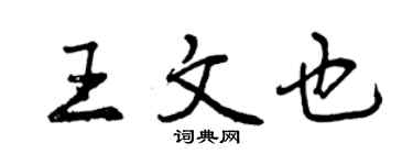 曾慶福王文也行書個性簽名怎么寫