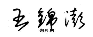 朱錫榮王錦澎草書個性簽名怎么寫