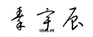 梁錦英秦宇辰草書個性簽名怎么寫