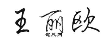 駱恆光王麗歐行書個性簽名怎么寫