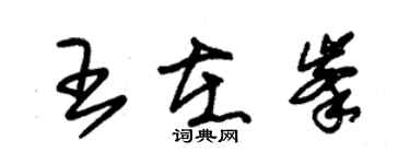 朱錫榮王在峰草書個性簽名怎么寫