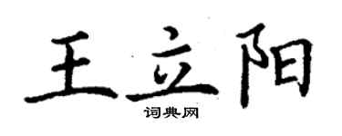 丁謙王立陽楷書個性簽名怎么寫