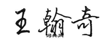 駱恆光王翰奇行書個性簽名怎么寫