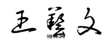 曾慶福王藝文草書個性簽名怎么寫