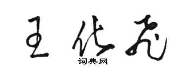 駱恆光王化飛草書個性簽名怎么寫