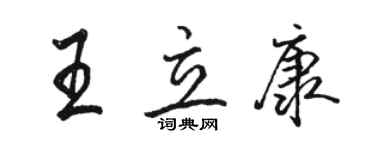 駱恆光王立康行書個性簽名怎么寫