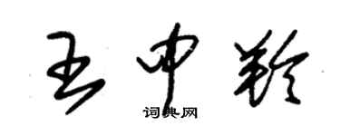 朱錫榮王中羚草書個性簽名怎么寫