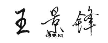 駱恆光王景鋒行書個性簽名怎么寫