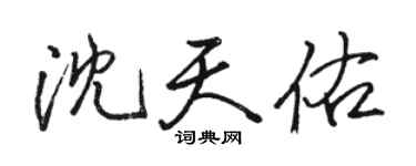 駱恆光沈天佑行書個性簽名怎么寫