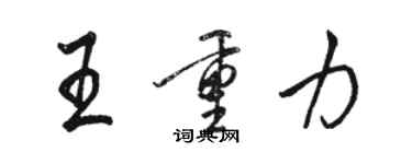 駱恆光王重力行書個性簽名怎么寫