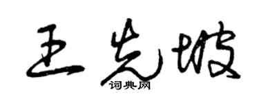 曾慶福王先坡草書個性簽名怎么寫