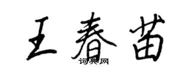 王正良王春苗行書個性簽名怎么寫