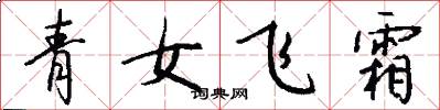 青女飛霜怎么寫好看