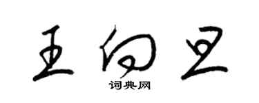 梁錦英王向旦草書個性簽名怎么寫