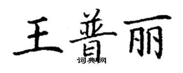 丁謙王普麗楷書個性簽名怎么寫