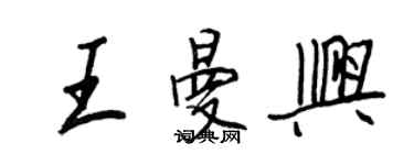 王正良王曼興行書個性簽名怎么寫