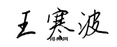 王正良王寒波行書個性簽名怎么寫