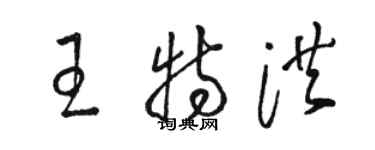 駱恆光王特洪草書個性簽名怎么寫