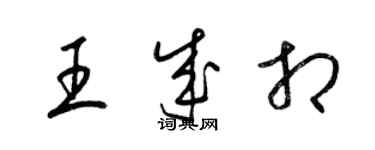 梁錦英王成相草書個性簽名怎么寫