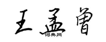 王正良王孟曾行書個性簽名怎么寫