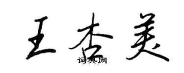 王正良王杏美行書個性簽名怎么寫